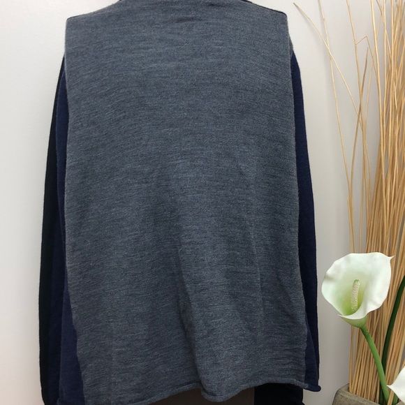 Fenn Wright Manson Blue/Gray 100% Fine Merino Wool Waterfall Cardigan Size L - Picture 5 of 7